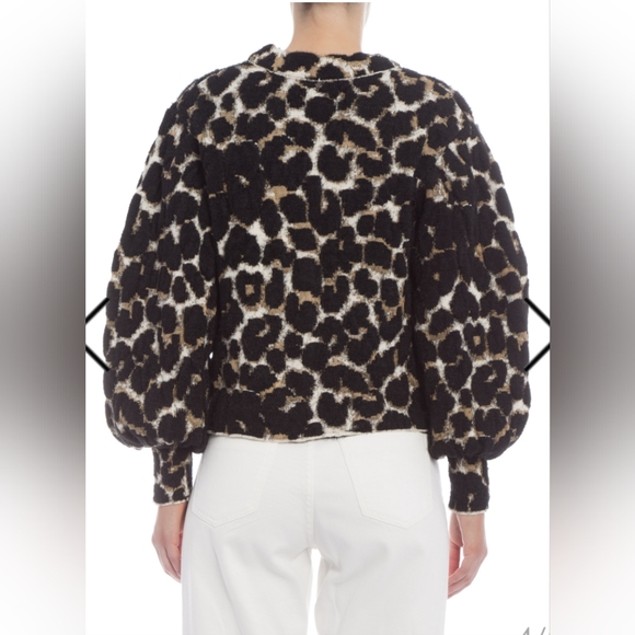 LE LIS BLANC  Chunky Animal Print Cardigan Sweater Coat Size Large - Picture 11 of 16